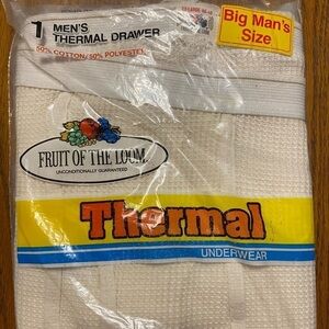 Fruit of the Loom New Old Stock Vintage Men’s Size 2XL Thermal Long Underwear
